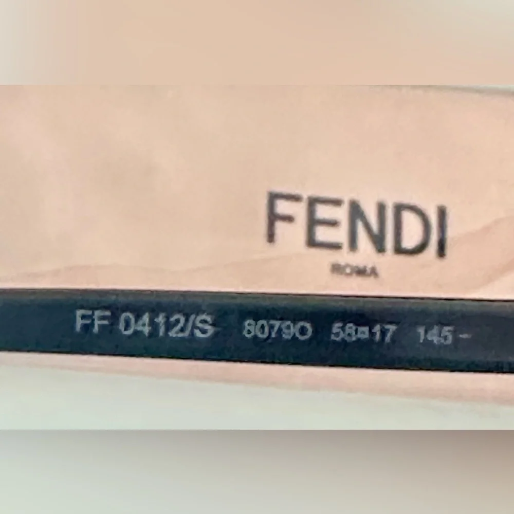 FENDI Sunglasses FF 0412/S 0807 90 Black Frame Grey Shaded Lenses 58mm BNWT